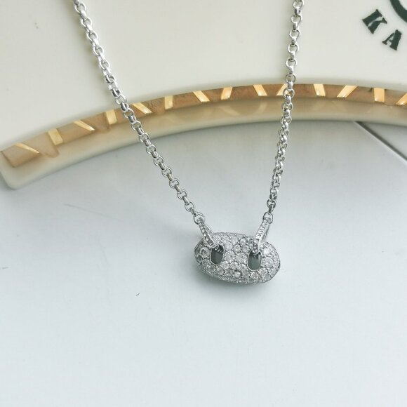 Kendra Scott Bailey Silver White CZ Pave Necklace - Picture 2 of 3